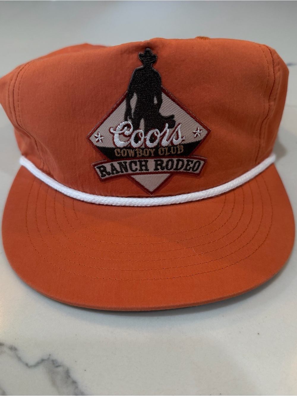 Orange Coors Cowboy Club Ranch Rodeo Rope-Trim Snapback Hat - Picture 2 of 3